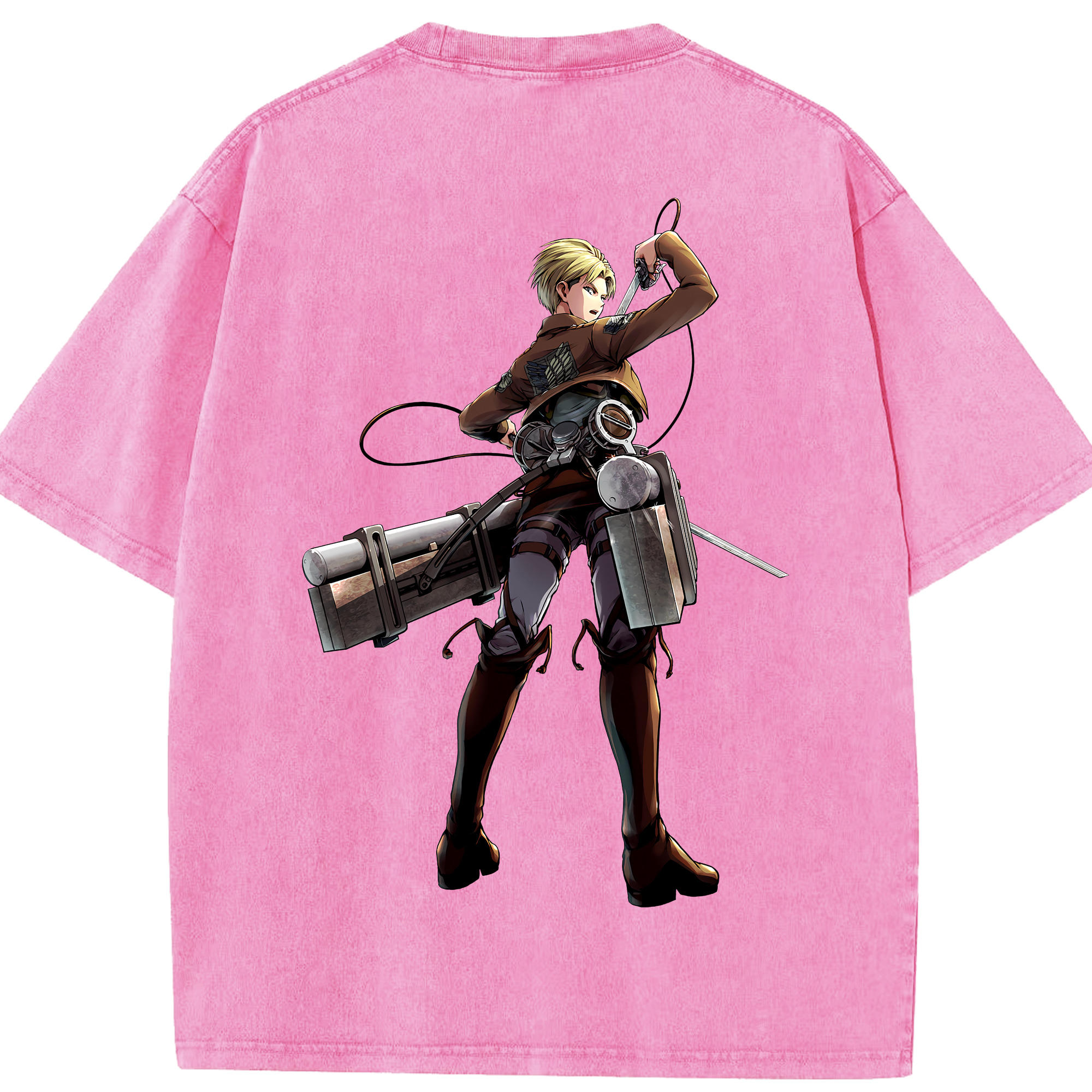（画像用） 進撃の巨人 Attack on Titan 綿100% ヴィンテージ風 半袖Tシャツ（背面プリント）